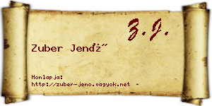 Zuber Jenő névjegykártya