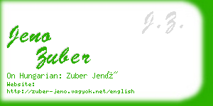 jeno zuber business card